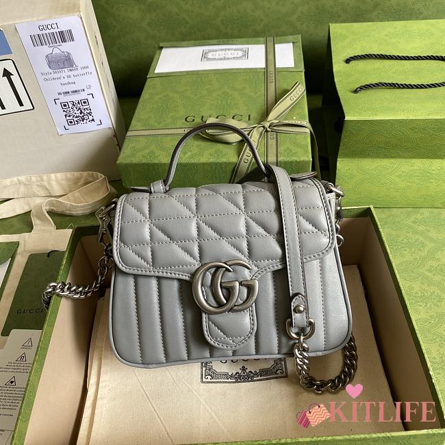 Kitlife Gucci GG Marmont Flap Bag Gray - 583571 -21x15.5x8cm - 1