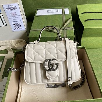 Kitlife Gucci GG Marmont Flap Bag White - 583571 -21x15.5x8cm