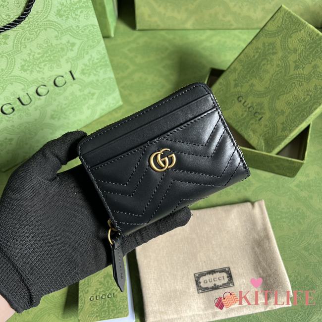 Kitlife Gucci GG Marmont matelassé zip card case black - 671772 - 11.5x8.5x3cm - 1