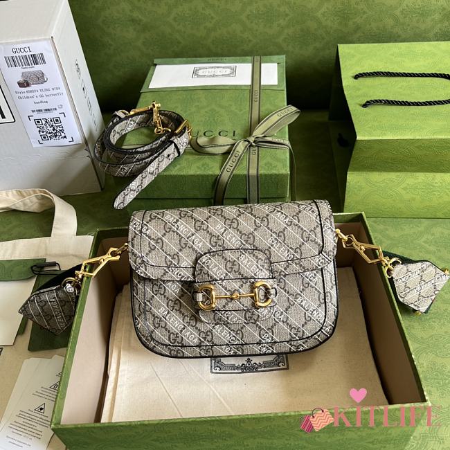 Kitlife Gucci x Balenciaga Gucci horsebit 1955 mini brown - 658574 - 20.5x14x5cm - 1