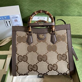 Kitlife Gucci Diana Medium Tote Bag Brown - 655658 - 35x30x14cm