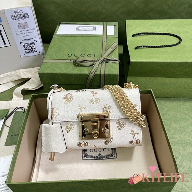 Kitlife Gucci Padlock small berry shoulder bag White Leather - 409487 - 20x12.5x8cm - 1