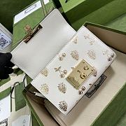 Kitlife Gucci Padlock small berry shoulder bag White Leather - 409487 - 20x12.5x8cm - 4