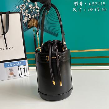 Kitlife Gucci Horsebit 1955 Small Bucket Black - 637115 - 16x14x14cm