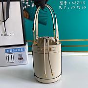 Kitlife Gucci Horsebit 1955 Small Bucket Bag White - 637115 - 16x14x14cm - 1