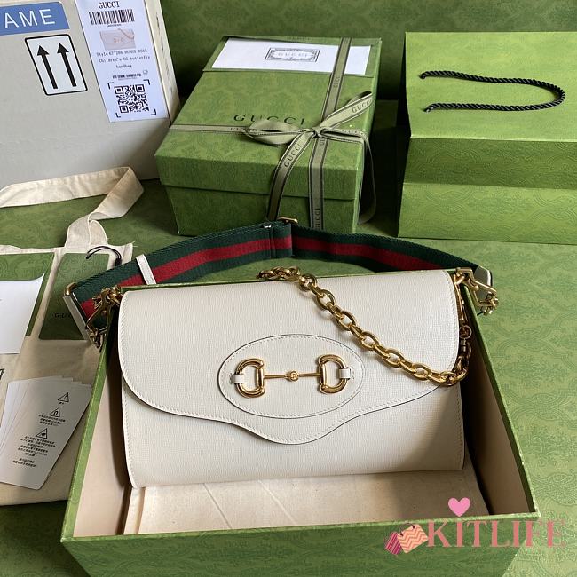 Kitlife Gucci Horsebit 1955 small bag White - 677286 - 26x16x4cm - 1