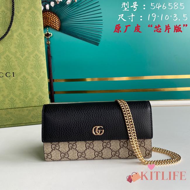 Kitlife Gucci GG Marmont chain wallet black - 546585 - 19x10x3.5 - 1