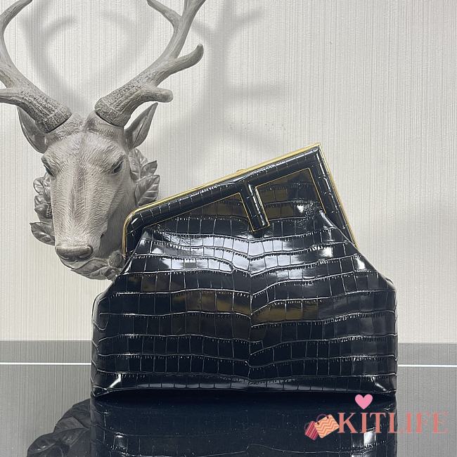 Kitlife Fendi First Medium Black Crocodile - 2216 -  32.5x15x23.5cm - 1