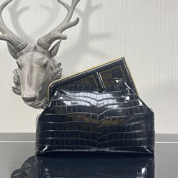 Kitlife Fendi First Medium Black Crocodile - 2216 -  32.5x15x23.5cm