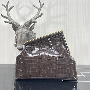 Kitlife Fendi First Medium Brown Crocodile - 2216 -  32.5x15x23.5cm