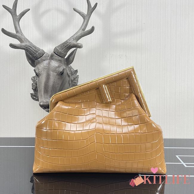Kitlife Fendi First Medium Beige Crocodile - 2216 -  32.5x15x23.5cm - 1