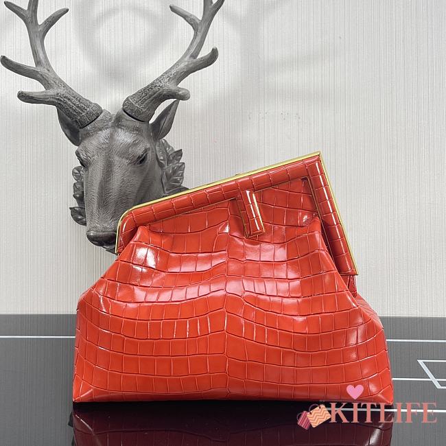 Kitlife Fendi First Medium Red Crocodile - 2216 -  32.5x15x23.5cm - 1