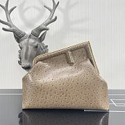Kitlife Fendi First Medium Beige Ostrich Leather - 32.5x15x23.5cm - 1