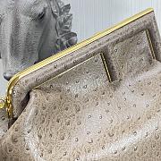 Kitlife Fendi First Medium Beige Ostrich Leather - 32.5x15x23.5cm - 4