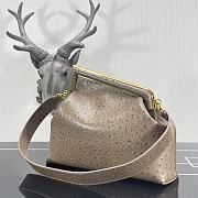 Kitlife Fendi First Medium Beige Ostrich Leather - 32.5x15x23.5cm - 3