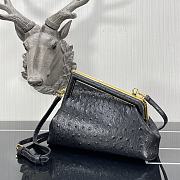 Kitlife Fendi First Small Black Ostrich Leather -  26×9.5×18cm - 2