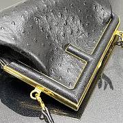 Kitlife Fendi First Small Black Ostrich Leather -  26×9.5×18cm - 5