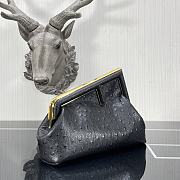 Kitlife Fendi First Small Black Ostrich Leather -  26×9.5×18cm - 6