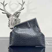 Kitlife Fendi First Medium Black Ostrich Leather  -  32.5x15x23.5cm - 1