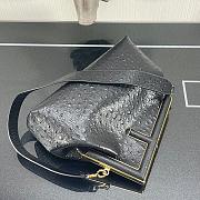 Kitlife Fendi First Medium Black Ostrich Leather  -  32.5x15x23.5cm - 3