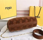 Kitlife Fendi First Medium Brown suede bag ­- 8BP127 - 32.5x15x23.5cm - 2