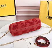 Kitlife Fendi First Small Red suede bag ­- 8BP127 - 26x9.5 x18 - 5