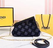 Kitlife Fendi First Small Blue denim suede bag ­- 8BP127 - 26x9.5 x18 - 1