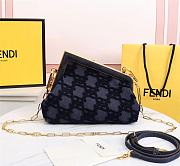 Kitlife Fendi First Small Blue denim suede bag ­- 8BP127 - 26x9.5 x18 - 2