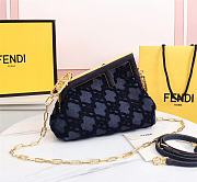 Kitlife Fendi First Small Blue denim suede bag ­- 8BP127 - 26x9.5 x18 - 6