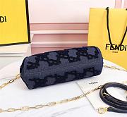 Kitlife Fendi First Small Blue denim suede bag ­- 8BP127 - 26x9.5 x18 - 5