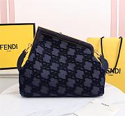 Kitlife Fendi First Medium Blue denim suede bag ­- 8BP127 - 32.5x15x23.5cm - 5