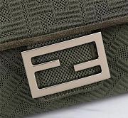 Kitlife Fendi MIDI BAGUETTE CHAIN Green FF fabric bag ­- 8BR793 - 24×6×13cm - 6