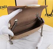 Kitlife Fendi MIDI BAGUETTE CHAIN Beige FF fabric bag ­- 8BR793 - 24×6×13cm - 6