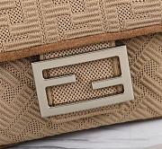 Kitlife Fendi MIDI BAGUETTE CHAIN Beige FF fabric bag ­- 8BR793 - 24×6×13cm - 2