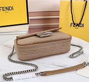 Kitlife Fendi MIDI BAGUETTE CHAIN Beige FF fabric bag ­- 8BR793 - 24×6×13cm - 3