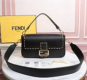 Kitlife Fendi BAGUETTE Black leather bag ­- 8BR600 - 28x6x13cm - 1