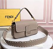 Kitlife Fendi BAGUETTE Gray full grain leather bag ­- 8BR600 - 27x6x15cm - 4