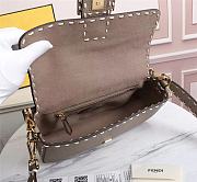 Kitlife Fendi BAGUETTE Gray full grain leather bag ­- 8BR600 - 27x6x15cm - 3