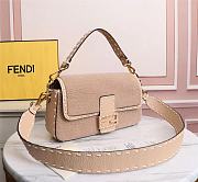 Kitlife Fendi BAGUETTE beige suede leather bag  - 27×6×15cm - 4