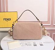 Kitlife Fendi BAGUETTE beige suede leather bag  - 27×6×15cm - 3