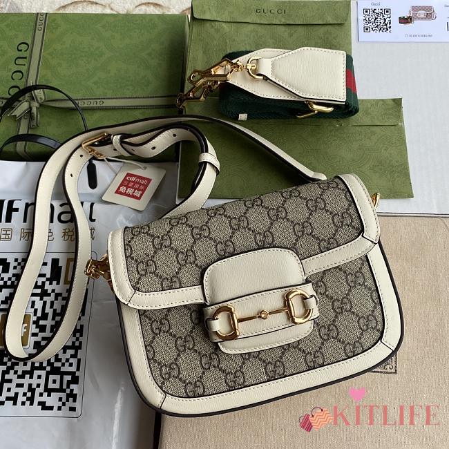 Kitlife Gucci Horsebit 1955 Mini Bag White Ebony - 658574 - 20.5x14x5cm - 1