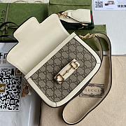 Kitlife Gucci Horsebit 1955 Mini Bag White Ebony - 658574 - 20.5x14x5cm - 6