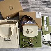 Kitlife Gucci Horsebit 1955 Mini Bag Full White Leather - 658574 - 20.5x14x5cm (With 2 straps) - 1