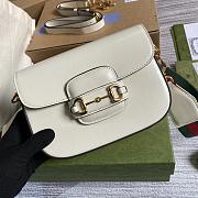 Kitlife Gucci Horsebit 1955 Mini Bag Full White Leather - 658574 - 20.5x14x5cm (With 2 straps) - 4