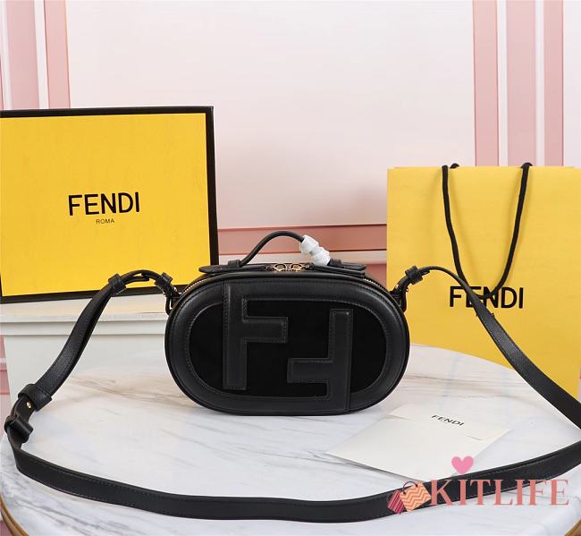 Kitlife Fendi Camera Case Bag Black Leather and Suede - 21x8x13cm - 1