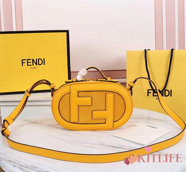 Kitlife Fendi Camera Case Bag Yellow Leather and Suede - 21x8x13cm - 1