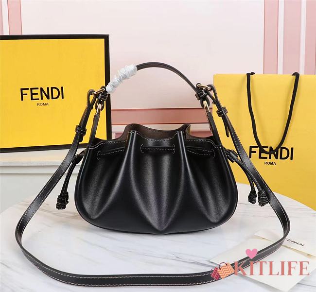 Kitlife Fendi Bucket Bag Black Leather - 24×9.5×14cm - 1