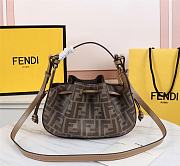 Kitlife Fendi Bucket Bag Brown Farrbic Leather - 24×9.5×14cm USD   - 1