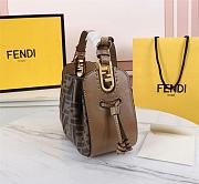 Kitlife Fendi Bucket Bag Brown Farrbic Leather - 24×9.5×14cm USD   - 6