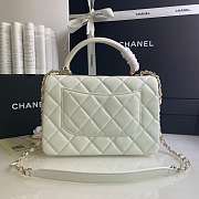 Kitlife Chanel Flap Bag With Top Handle Lambskin White with Gold Hardware - 27 × 17 × 12 cm - 2